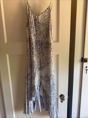 Rails White and Gray Animal Print Spaghetti Strap Maxi Dress